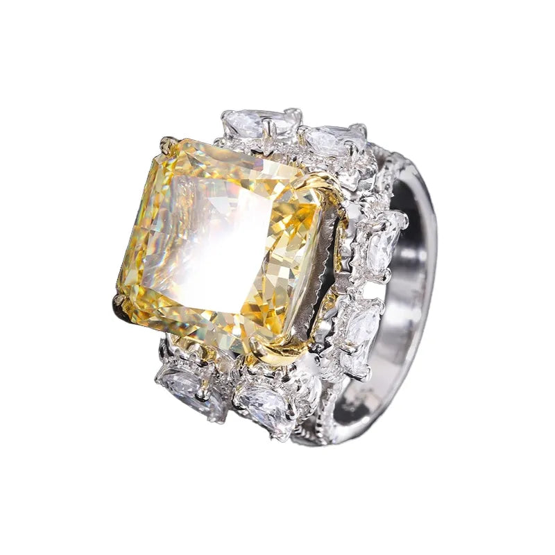 Princess Engagement Ring 13*13 925 Silver High Carbon Diamond
