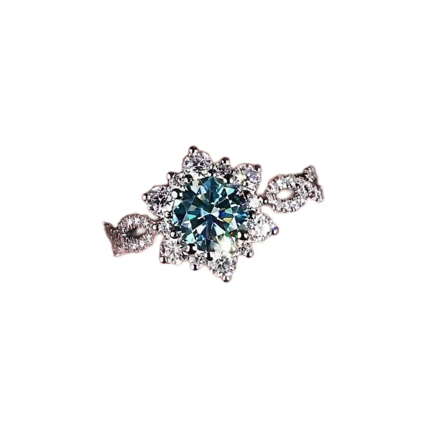 Round Engagement Ring 2.1ct 925 Silver High Carbon Diamond