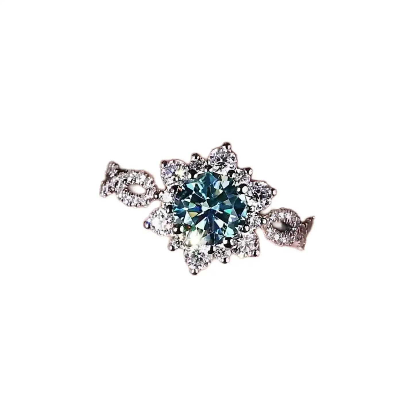 Round Engagement Ring 2.1ct 925 Silver High Carbon Diamond