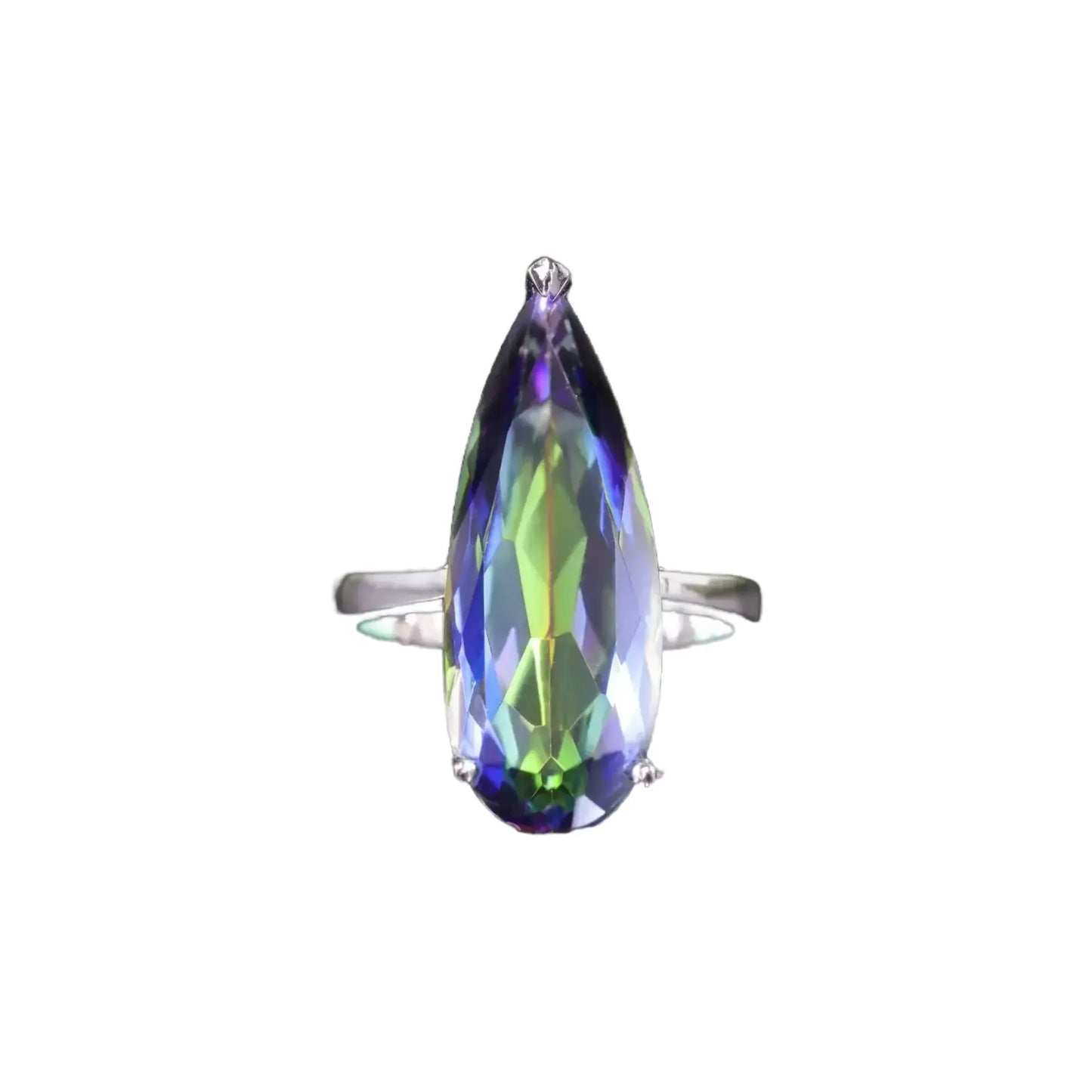 Pear Engagement Ring 11ct 925 Silver Natural Stone