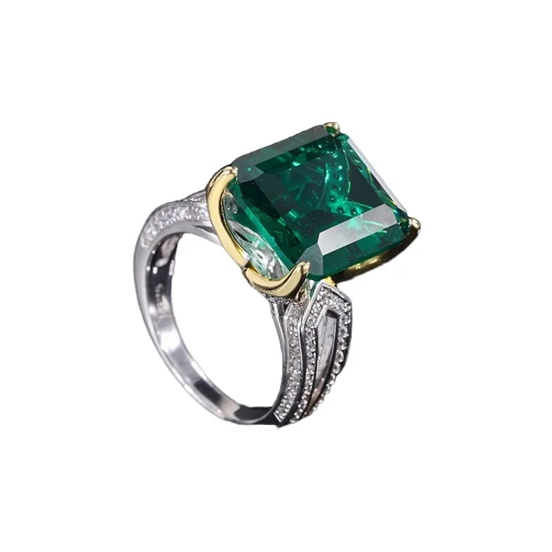 Radiant Engagement Ring 12*14 925 Silver High Carbon Diamond