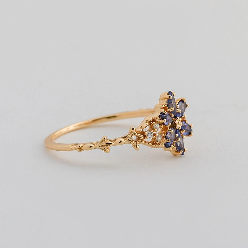 Marquise Engagement Ring 925 Silver Tanzanian Zircon Opal