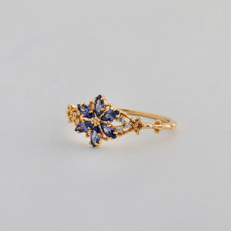 Marquise Engagement Ring 925 Silver Tanzanian Zircon Opal