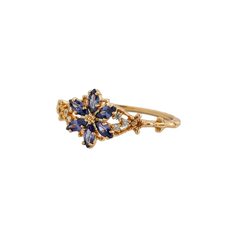 Marquise Engagement Ring 925 Silver Tanzanian Zircon Opal