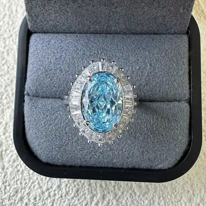 Oval Engagement Ring 6.5ct 8*12 925 Silver High Carbon Diamond