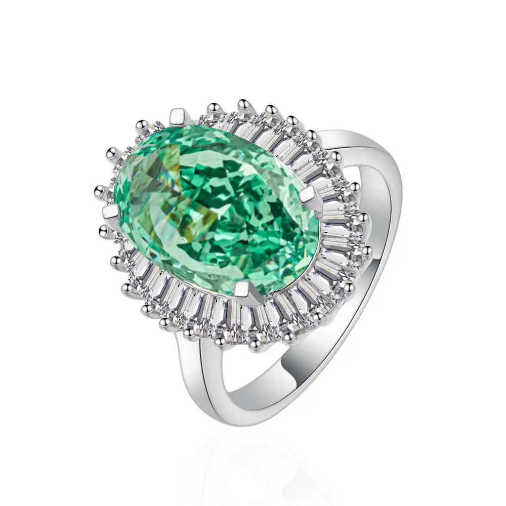 Oval Engagement Ring 6.5ct 8*12 925 Silver High Carbon Diamond
