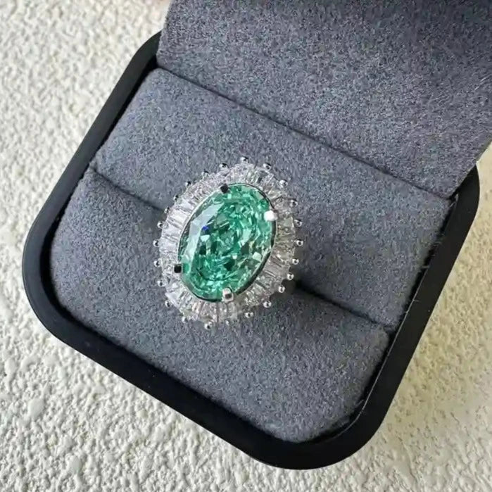 Oval Engagement Ring 6.5ct 8*12 925 Silver High Carbon Diamond