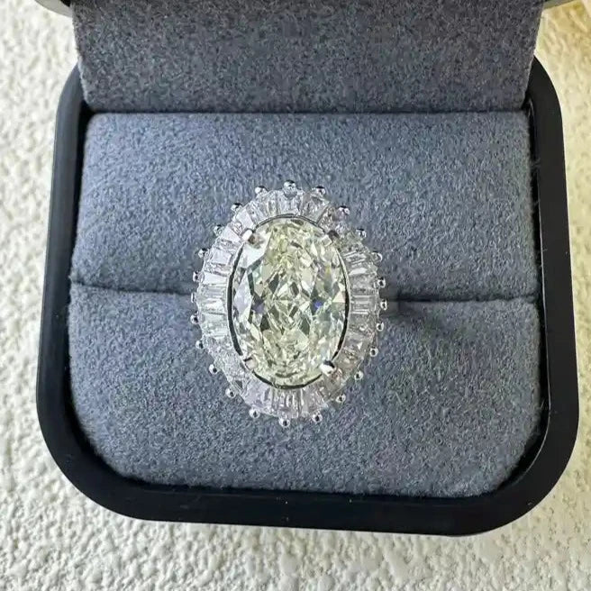 Oval Engagement Ring 6.5ct 8*12 925 Silver High Carbon Diamond