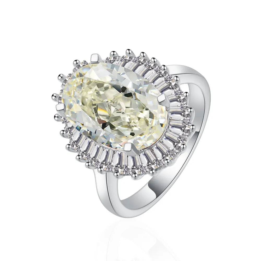 Oval Engagement Ring 6.5ct 8*12 925 Silver High Carbon Diamond