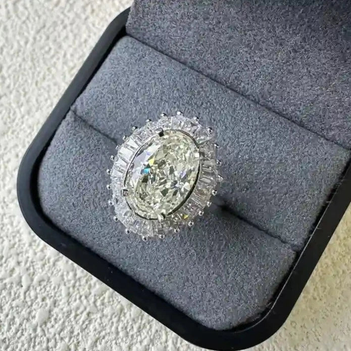 Oval Engagement Ring 6.5ct 8*12 925 Silver High Carbon Diamond