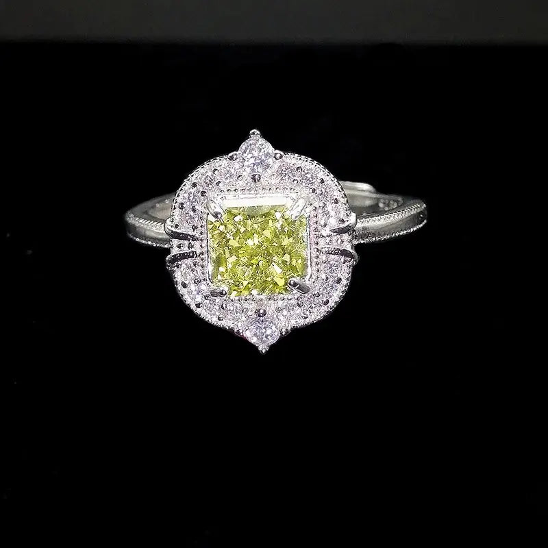 Princess Engagement Ring 6*6 925 Silver High Carbon Diamond