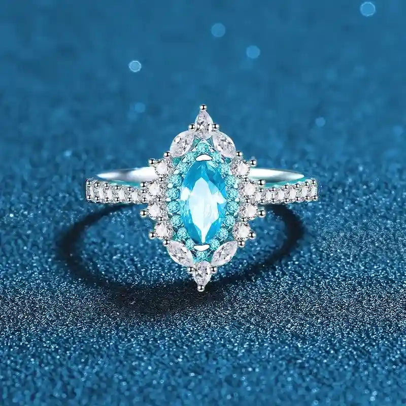 Marquise Engagement Ring 4*8 925 Silver Zircon