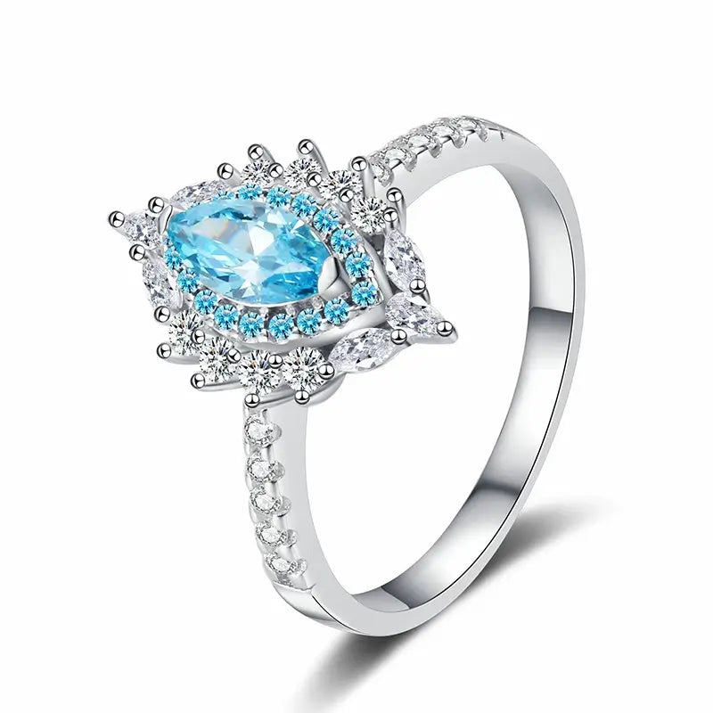 Marquise Engagement Ring 4*8 925 Silver Zircon