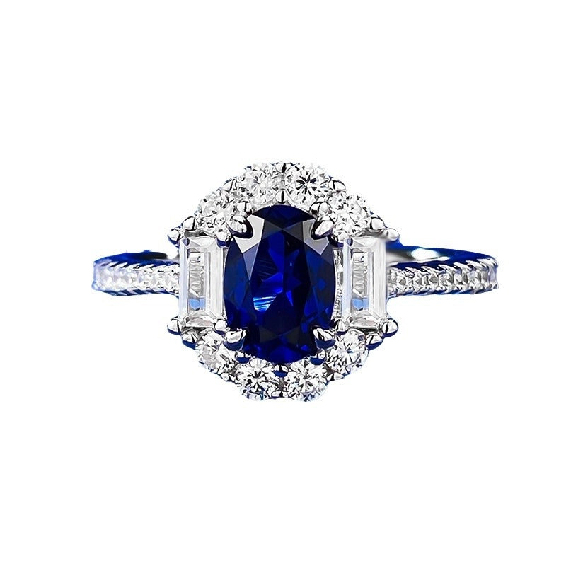Oval Engagement Ring 5*7 925 Silver High Carbon Diamond