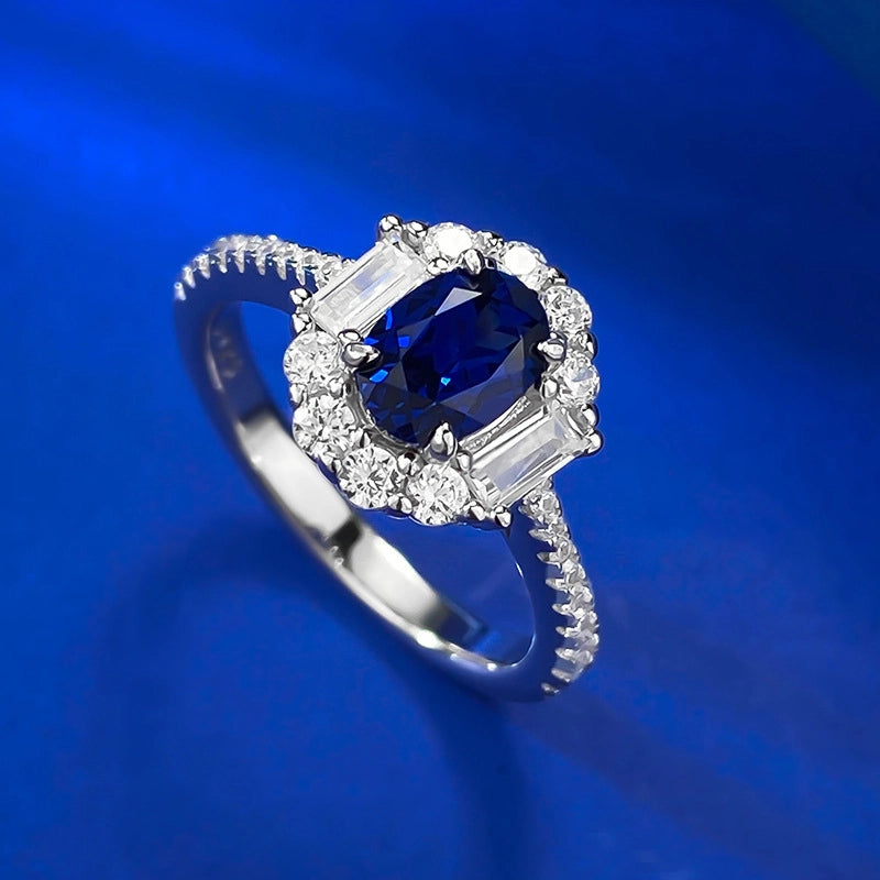 Oval Engagement Ring 5*7 925 Silver High Carbon Diamond