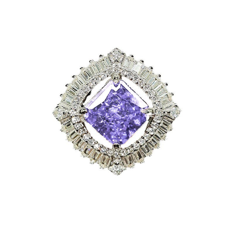 Princess Engagement Ring 5*5 925 Silver High Carbon Diamond Open Ring