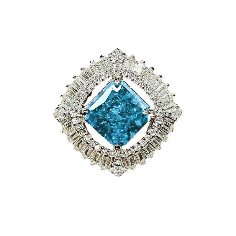 Princess Engagement Ring 5*5 925 Silver High Carbon Diamond Open Ring
