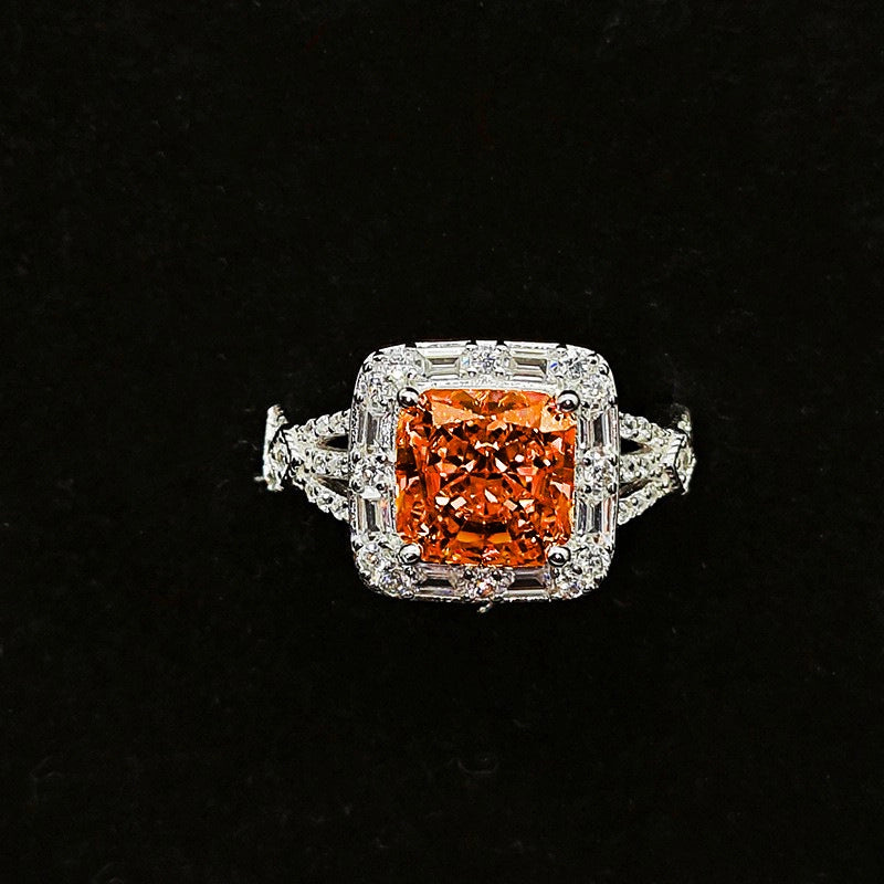 Princess Engagement Ring 8*8 925 Silver High Carbon Diamond Open Ring