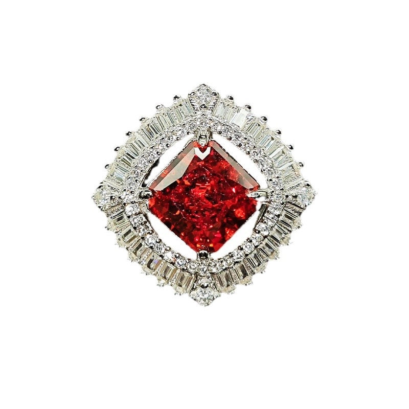 Princess Engagement Ring 5*5 925 Silver High Carbon Diamond Open Ring