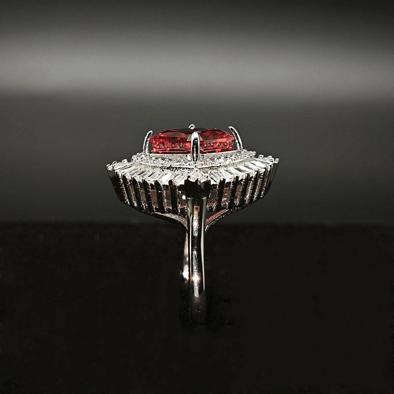 Princess Engagement Ring 5*5 925 Silver High Carbon Diamond Open Ring