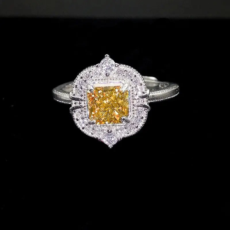Princess Engagement Ring 6*6 925 Silver High Carbon Diamond