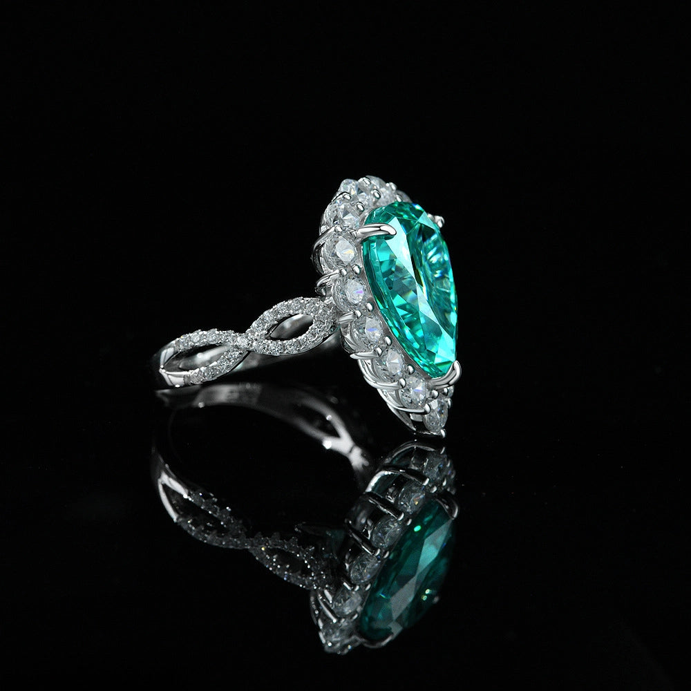 Pear Engagement Ring 10*14 925 Silver High Carbon Diamond