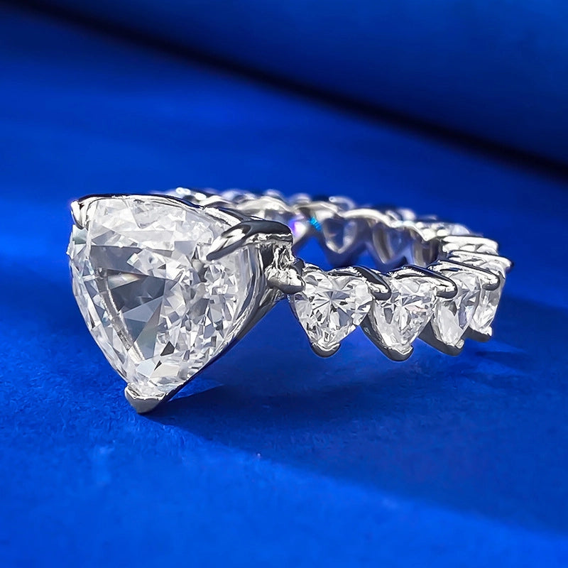 Heart Engagement Ring 5ct 10*10 925 Silver High Carbon Diamond