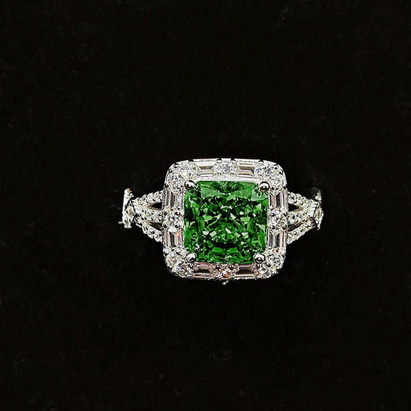 Princess Engagement Ring 8*8 925 Silver High Carbon Diamond Open Ring