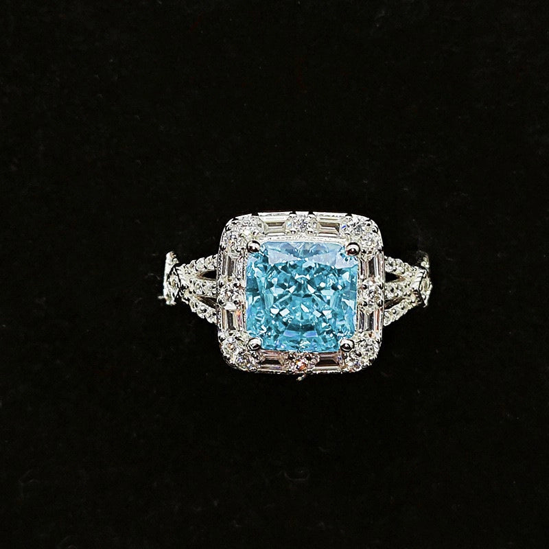 Princess Engagement Ring 8*8 925 Silver High Carbon Diamond Open Ring