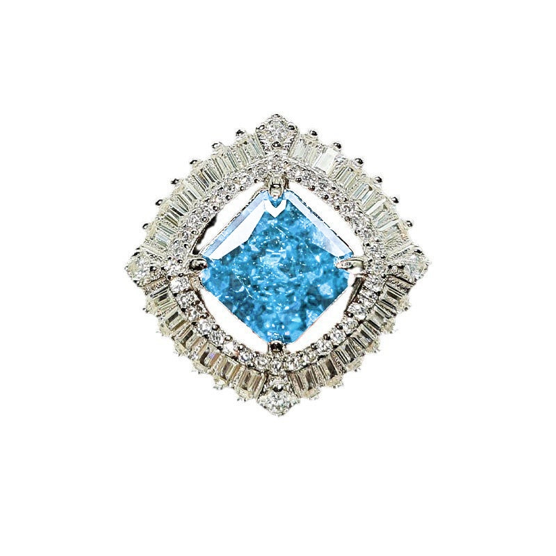 Princess Engagement Ring 5*5 925 Silver High Carbon Diamond Open Ring