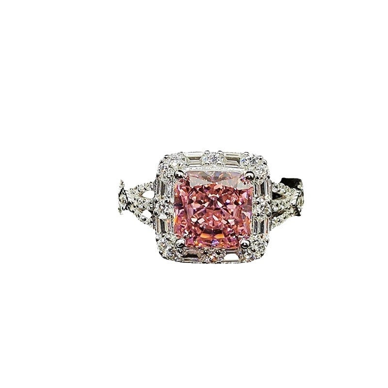 Princess Engagement Ring 8*8 925 Silver High Carbon Diamond Open Ring