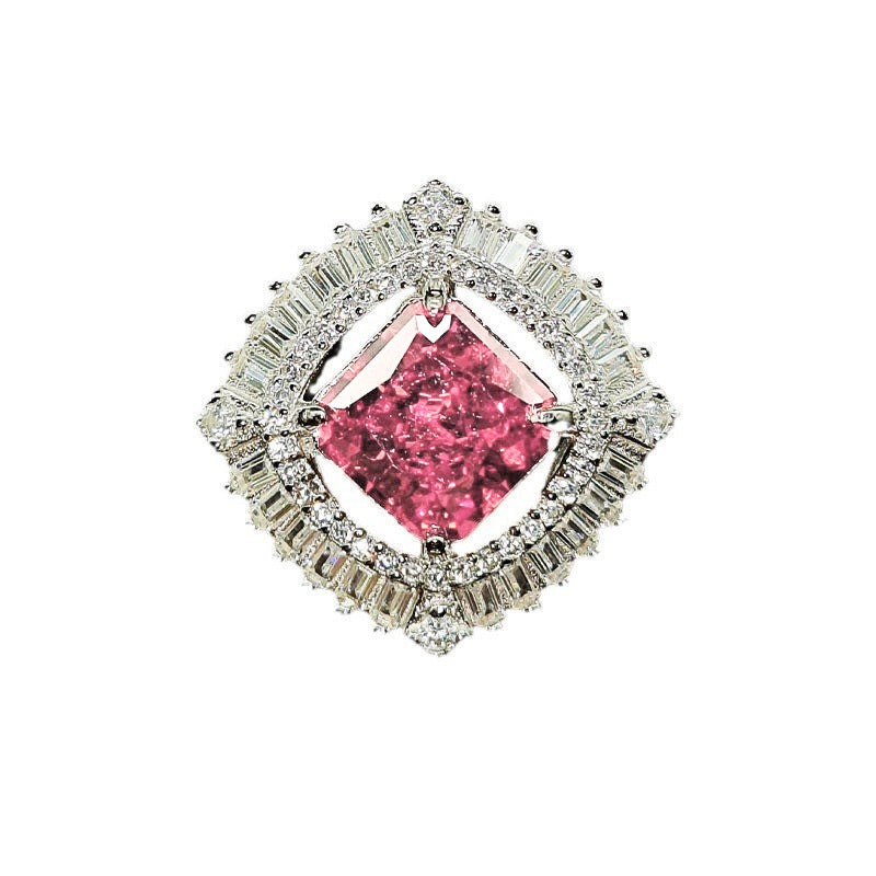 Princess Engagement Ring 5*5 925 Silver High Carbon Diamond Open Ring