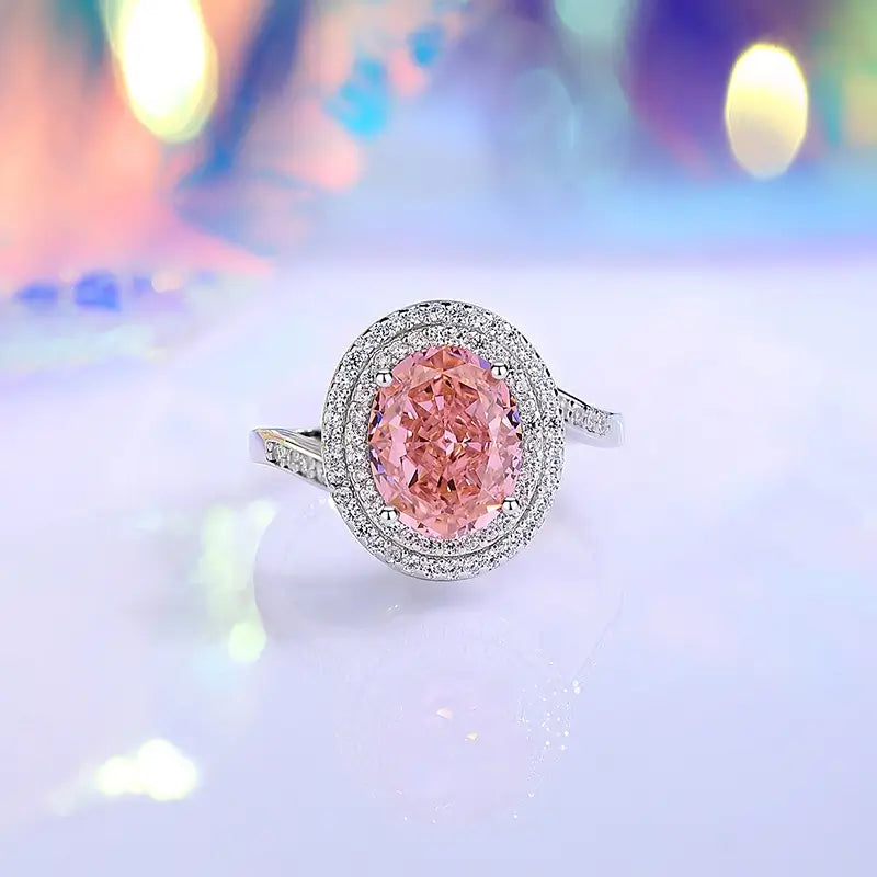 Oval Engagement Ring 8*10 925 Silver Zircon