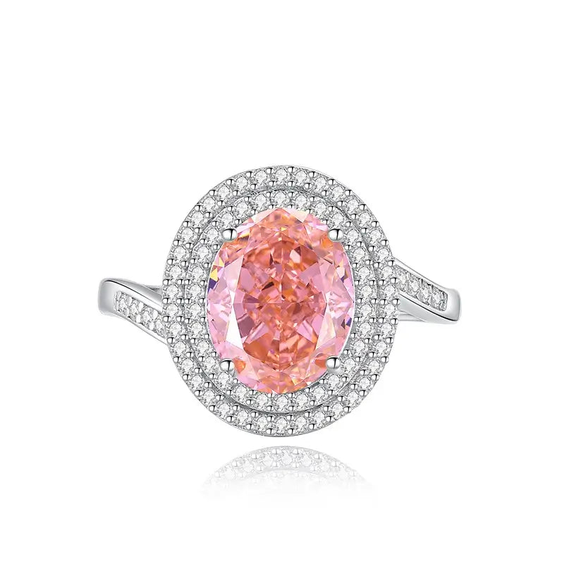 Oval Engagement Ring 8*10 925 Silver Zircon