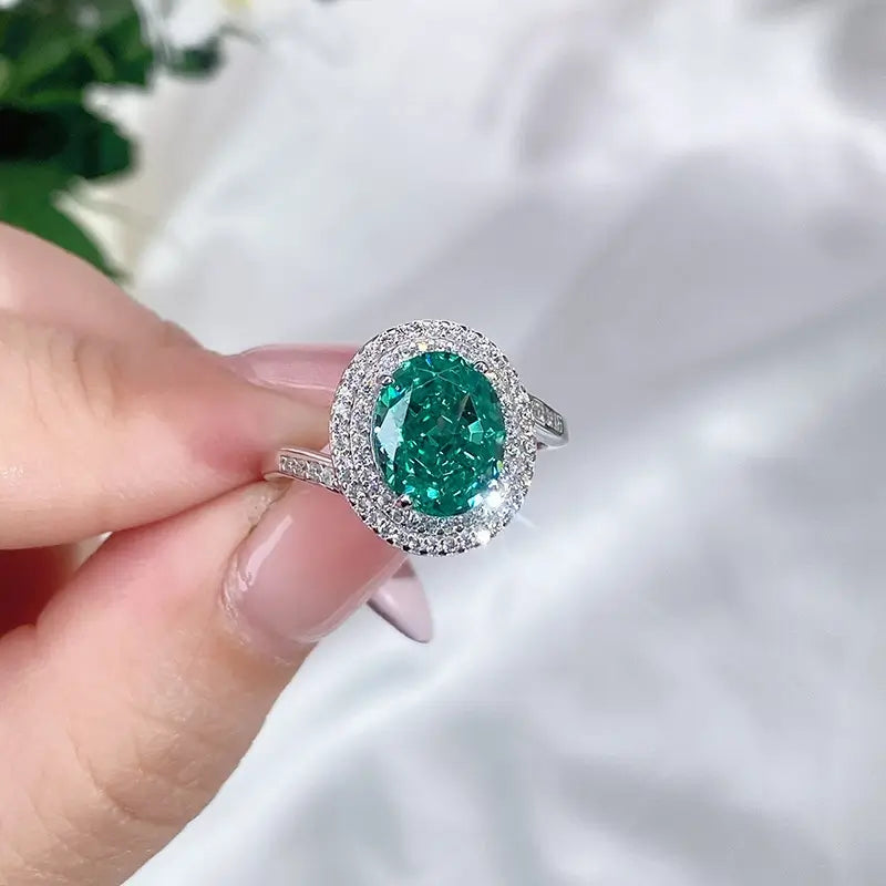 Oval Engagement Ring 8*10 925 Silver Zircon