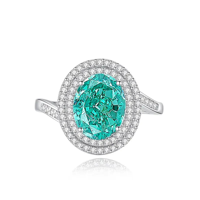 Oval Engagement Ring 8*10 925 Silver Zircon
