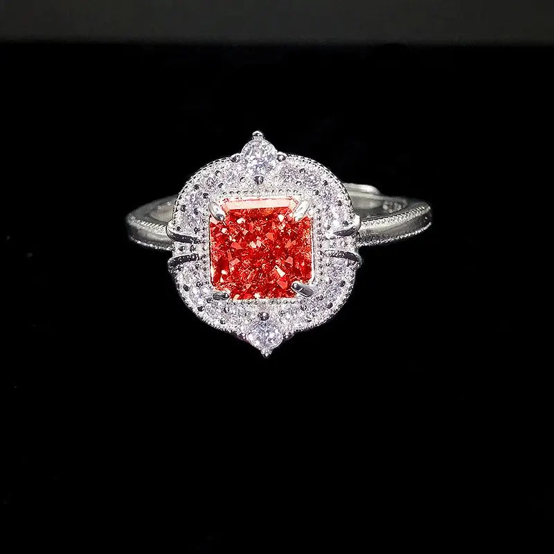 Princess Engagement Ring 6*6 925 Silver High Carbon Diamond