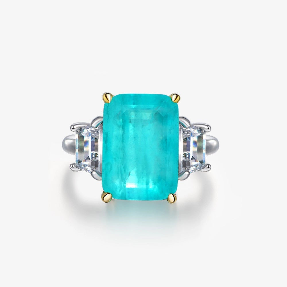 Paraiba Engagement Ring 8ct 925 Silver
