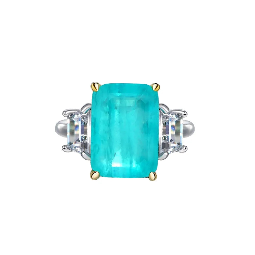 Paraiba Engagement Ring 8ct 925 Silver