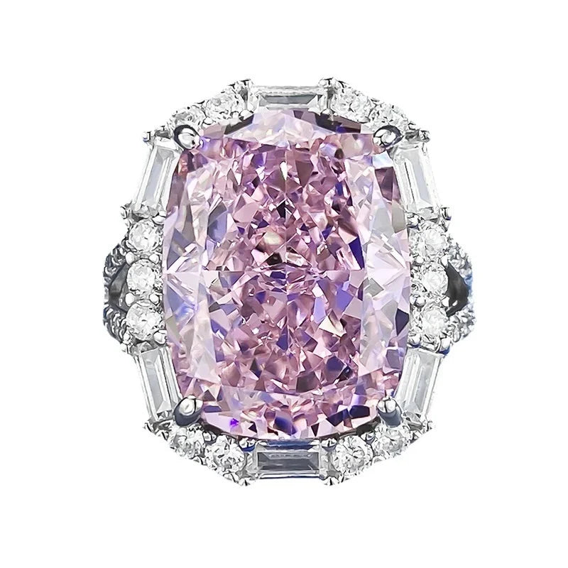 Cushion Engagement Ring 12*16 925 Silver High Carbon Diamond