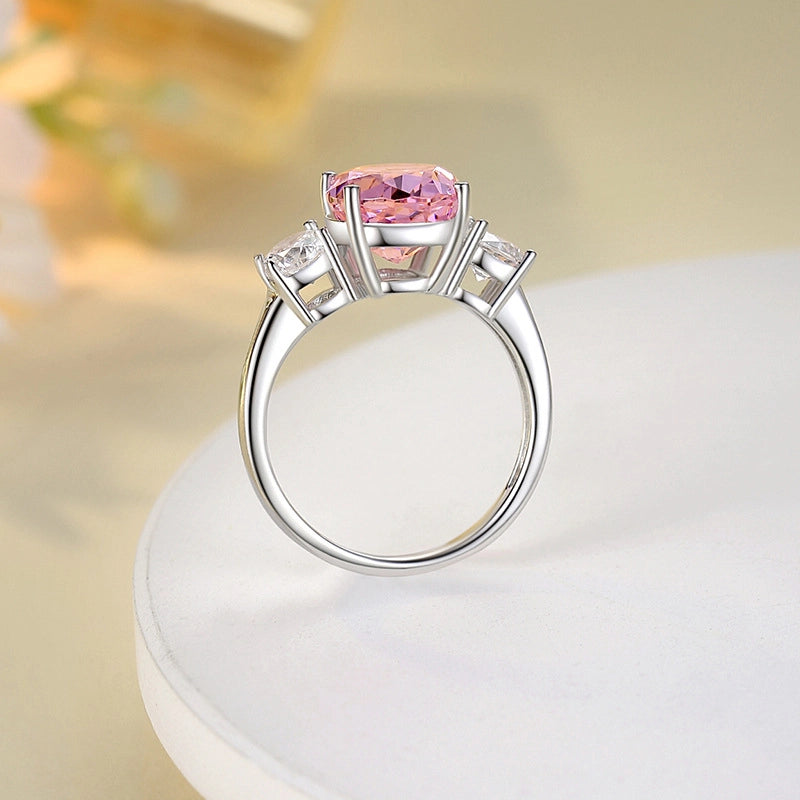 Oval Engagement Ring 9*11 925 Silver High carbon diamond