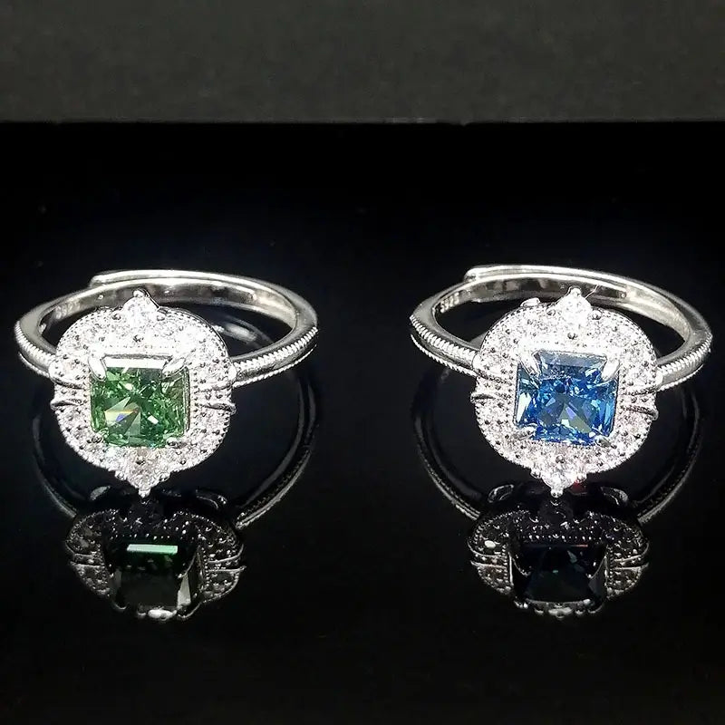 Princess Engagement Ring 6*6 925 Silver High Carbon Diamond