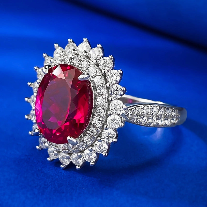 Oval Engagement Ring 8*10 925 Silver High carbon diamond