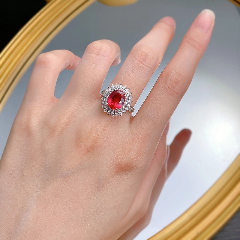 Oval Engagement Ring 8*10 925 Silver High carbon diamond