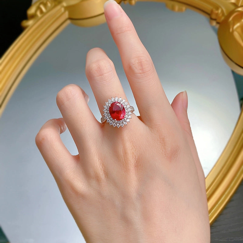 Oval Engagement Ring 8*10 925 Silver High carbon diamond