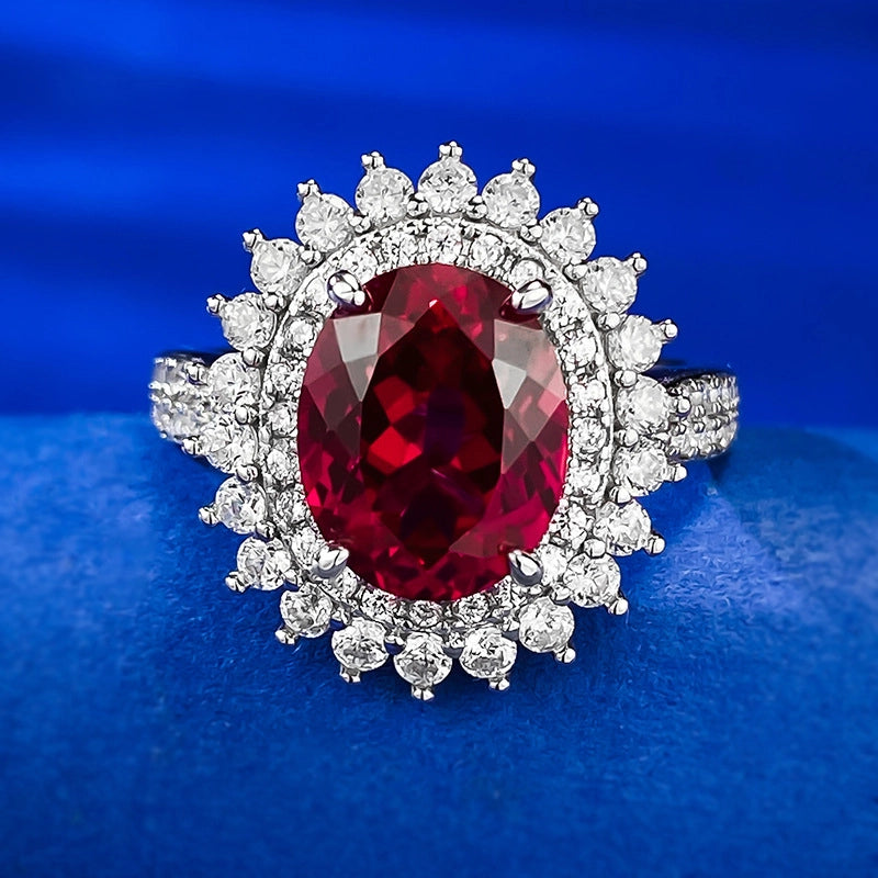 Oval Engagement Ring 8*10 925 Silver High carbon diamond