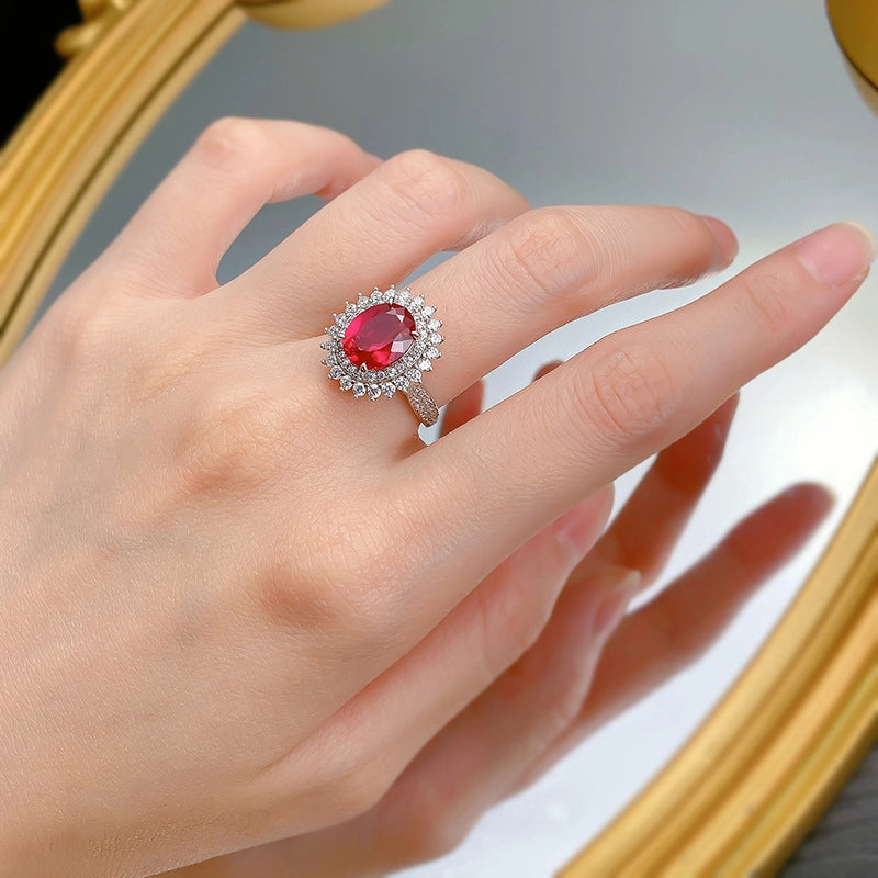 Oval Engagement Ring 8*10 925 Silver High carbon diamond