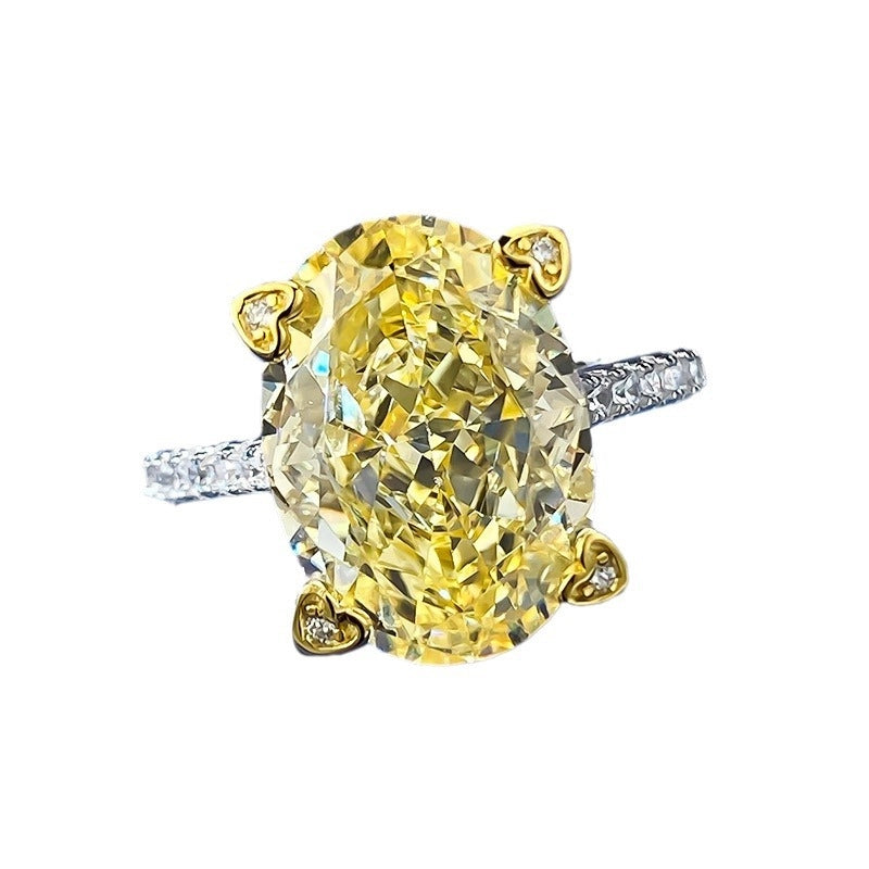 Oval Engagement Ring 10*14 925 Silver High Carbon Diamond