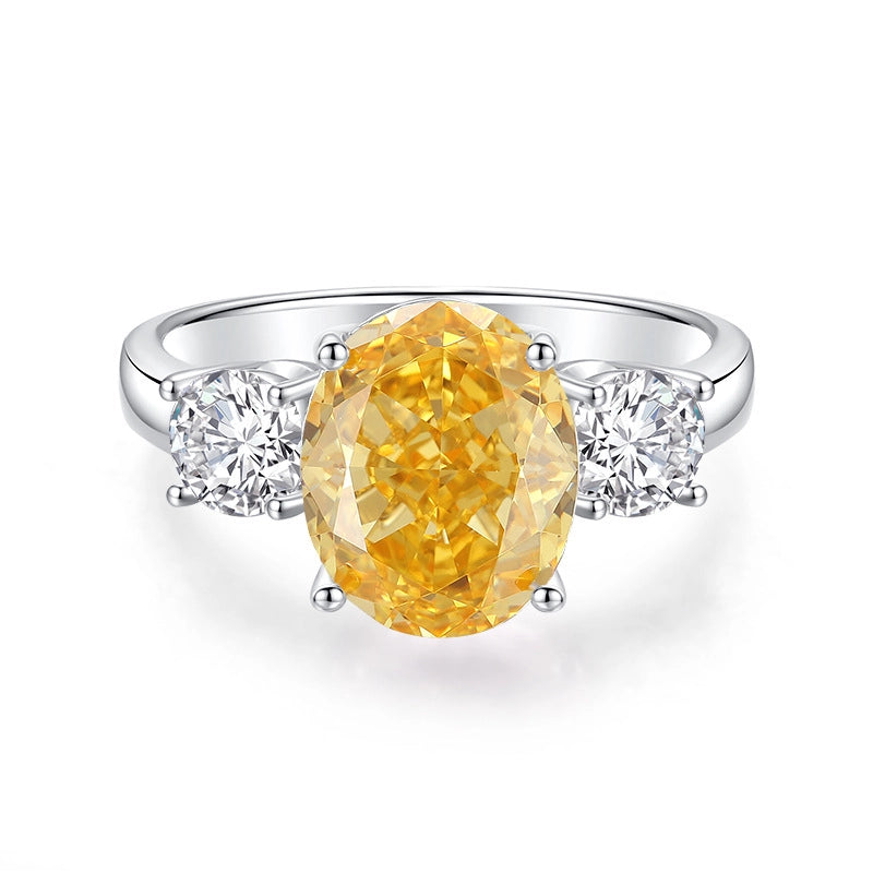 Oval Engagement Ring 9*11 925 Silver High carbon diamond