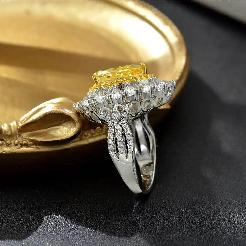 Pear Engagement Ring 8*12 925 Silver High Carbon Diamond